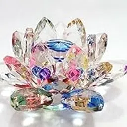 Siyaram Gallery® Lotus Crystal Flower Feng Shui Vastu Products Showpiece for Good Luck Prosperity Health & Wealth for Home Decor & Gift (3 Inch) (Multicolor, Glass)-image-38