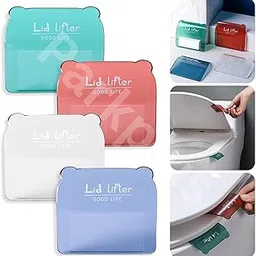 Toilet Seat Lifter Self-Adhesive Toilet Seat Holder With Double Tape Toilet Seat Lifter Handle Clip Water Closet Toilet Lifter Avoid Direct Contact With Cover&Seat(Multi) Plastic (Pack Of 5)-image-4