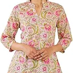 soch Women Cotton Regular Fit Green Printed Tunic-picture-31