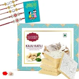 Kaameri Bazaar Rakhi for Brother combo with Sweets - Set of 5 Rakhi with Kaju Katli Gift Pack Greeting Card and Roli Chawal - Rakhi Gift for Brother - Crystal rakhi-picture-13