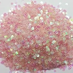 OMX Round Disc Shape Sequins Beads Sitara for Craft and Embroidery Making. (3mm, 100 Gram, Approx 60000 PC, Crystal BL Pink)-image-71