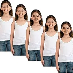 Fox World Girls Cotton Folding Strap Slip Camisole for Uniform White-picture-22