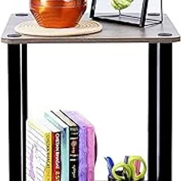 Ash & Roh 2 Tier End Table,Side Table with Storage Shelf, Nightstand Bedside Table for Small Spaces, Bedroom, Living Room, Entryway, Farmhouse, Easy Assembly (One End Table)-picture-12