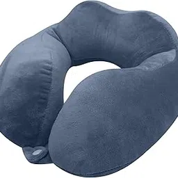 GREELI Rover Neck Pillow – Soft Fiber Filled Travel Neck Rest with Snap Button, Plush Fabric, Neck Support for Flight, Bus, Car, Neck Pillow for Neck Pain Relief (Grey)-image-4