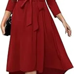 c4d Women Plus Size V-Neck Party Cocktail High-Low Maxi Dress-picture-39