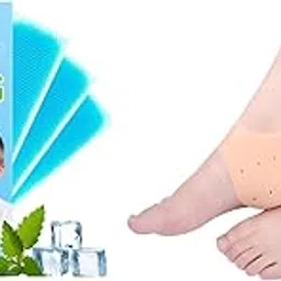 KESI Ornaments Cooling Patches for Fever Relief |Gel Strips for Headache, Heat & Cold Therapy And 1 Pair Silicone Gel Heel Pad Protector Cushion Shoe Feet Half Heel Socks Combo Pack-picture-12