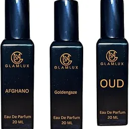 GLAMLUX Eau De Parfum Gift Set| 20ml EACH | Long-lasting Luxury Fragrances | Oud, Afghano and Goldengaze Collection-image-7