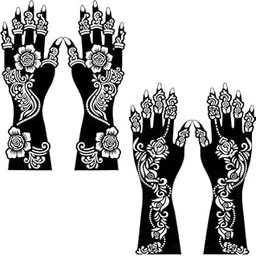 Mehndi Tattoo Sticker | Full Hands Floral Design Temporary Tattoo | Waterproof, Long-Lasting, Easy-to-Apply Body Art Stickers for Girls & Women | Stylish and Beautiful Sticker-picture-20