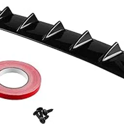 Auto Mt JDM Universal Rear Bumper Lip Diffuser Car Spoiler Shark Fin 7-Wing Glossy Black ABS Deflector Kit-image-75