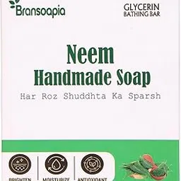 Bransoapia Neem Ayurvedic Handmade Herbal Soap, Anti Acne, Deep Cleansing, All Skin Types, 100 g (1, Green)-image-14