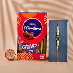 CraftVatika Rakhi Chocolate Gift Combo for Brother | Rakhi with Pooja Coin | Designer Rakhi for Bhaiya Men Boy Rakhi with Chocolate Box Rakhi Set of 1-picture-37
