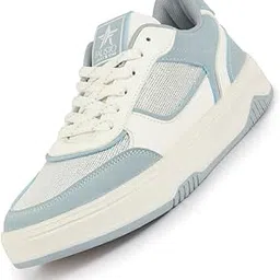 fausto Women Colorblocked Low Top Casual Shoes | Shimmery Lace-up Party Sneakers | Memory Cushioned Insole-picture-26