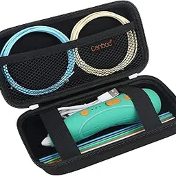 Canboc Hard Case for 3Doodler Start+ Essentials (2023) 3D Pen Set for Kids, 3D Pens Storage Organizer Carrying Holder, Mesh Pocket fit 3Doodler Start Plastic Filaments, USB Cable, Black (CASE ONLY)-image-6