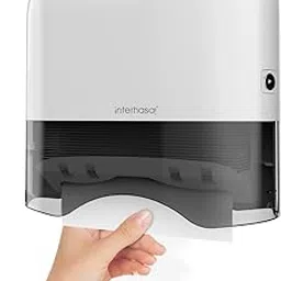 Interhasa Large Multi-fold Wall Mount Tissue Dispenser - Holds 300+ Sheets, for C, Z, and Tri-fold Tissues - Perfect for Bathroom and Kitchen - 30.5L x 30.3W x 9.7H cm - White-picture-13