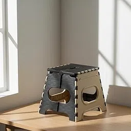 U-MAX 12 Inch Portable Folding Step Stool, Compact, Lightweight & Durable for Kitchen, Bathroom, Outdoor Use (Black)-picture-17