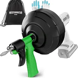 MEISTERFAKTUR drain snake [25FT] - Auto Feed - Ideal plumbing snake for sink and drain unblocking - Solid drain auger for real DYIs! (25 FT - 1/4 inch)-image-76