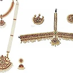 Elite Trade 5 Pc Bharatnatyam Jewelry Set For Women-picture-41
