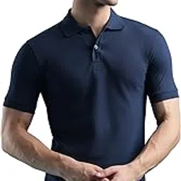 vantowo Men’s Navy Blue Polo T-Shirt | Air-Tex Cotton Piqué, Color-Safe | Regular Fit Solid Polo for Office, College & Travel | Sizes S-3XL-picture-27