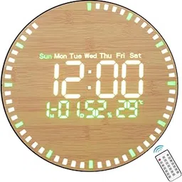 Cadmos Digital Display LED Clock, Bamboo Surface Texture Two Light Colors Home Alarm Clock DS-5823L-picture-24