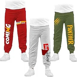 KYDA KIDS® Boys 100% Cotton Printed Track Pants - (Pack of 3) Multicolor-image-42