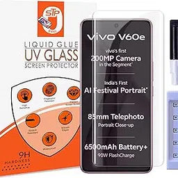 STP FEEL® UV Premium Tempered Glass Screen Protector Guard Compatible For VIvo V60e 5G (6.77 Inch, Pack of 1) Full Adhesive UV Curved Case Friendly HD Clarity with easy installation kit for Smartphone-picture-51