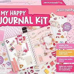 Jackinthebox Paper DIY Journal Kit for Girls Ages 8-12, 242 Pcs, Scrapbook Kit, 10 Mental Health Exercises, Gifts for 8-12-Year-Old Girls, Multicolor-image-34