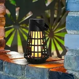 LB TRENDZ Solar Flame Lamp for Outdoor Use, Decorative Hanging Garden Light with LED Flame, Solar Powered Waterproof Lantern with Ground Spike, Warm White Ambient Light for Balcony, Lawn(Pack of 1)-image-44