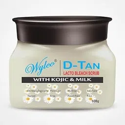 WYLCO Herbal De-Tan Removal Face & Body Scrub for Women & Men | Milk Protein, Kojic & Honey | Brightening & Cleansing Exfoliator | Removes Tan, Blackheads, Dark Spots & Pigmentation | Natural Skin Care 500g-picture-34