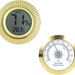 Cigar Digital & Analogy Hygrometer - High Precision Adjustable Digital LCD-Monitor Hygrometer Thermometer for Cigar Humidor | Box | Cabinet | Jars | Guitar-picture-12