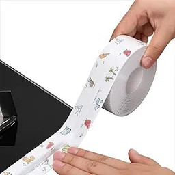 MISHTI Wall Sealing Strip Tape Sink Waterproof and Oil-Proof Caulk Tape Self Adhesive Sealing Tape for Corners and Gaps Waterproof Tape for Platform Basin Toilet 3.2m*3.8cm (Multi Print)-image-24