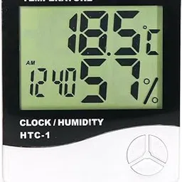 Electronic Spices HTC-1 High precision Digital Electronic indoor Temperature and Humidity thermometer with Alarm clock image 1