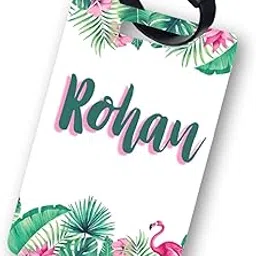 Luggage Tag | Bag Tag | School Bag Name Tag | Travel in Style- Personalize with Name, Picture, Theme - MDF Custom Single Side Print, Mom's Charm - Kids, Adults (Flamingo)-image-24