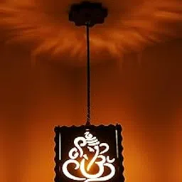 509 Ganesh ji Ceiling Light Wooden Pendant Lamp shade (With 15w Bulb) Hanging For Home | living room,Beige-picture-33