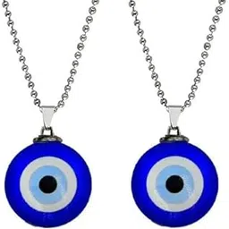 Evil Eye Chain Necklace Blue Turkish Glass pendant Necklace for Women Men Girls Pendant Handmade Jewelry Protection_Pack Of 2_20-picture-56