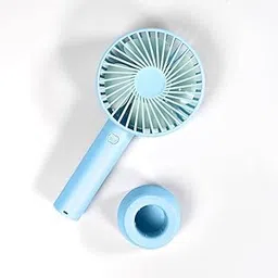 FOZZBEE Mini Portable USB Hand Fan – 1200mAh Rechargeable Battery, 3-Speed Mode, Up to 3 Hours Usage, High-Speed Cooling Fan with Stand for Home, Office & Travel (Blue)-image-22