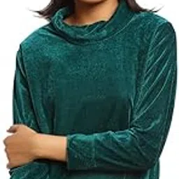 rimsha wear Women's Regular fit Green Velvet top-picture-25