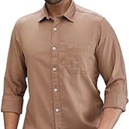 colorplus Men Slim Fit Solid Piece Dyed Pattern Pure Cotton Plain Collar Casual Shirt-picture-21