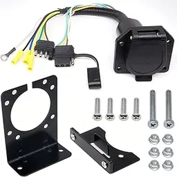 AUTOXBERT 4 Way Pin to 7 Way RV Blade 4 Way Flat Female Trailer Towing Connector Multi Tow Adapter Truck Wiring Light Harness Plug Socket-image-8