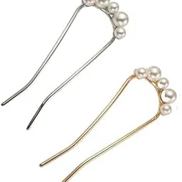 2 pcs French Hair Pin Pearl Hair Forks U Shaped Hair Stick Metal Womens Hair Clips Hair Accessories for Bun-picture-10