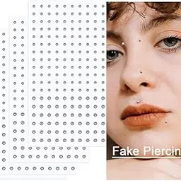 bharatbazaar 180Pcs Nose Pin Without Piercing, Fake Piercings Stick On, Fake Eyebrow Piercing and Fake Lip Piercing, DIY Face Jewelry for Casual Fashion Styling-picture-44