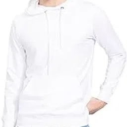 Men's Sweatshirt Hoodie Ragular fit Cotton Fleece Hooded Neck White-picture-15