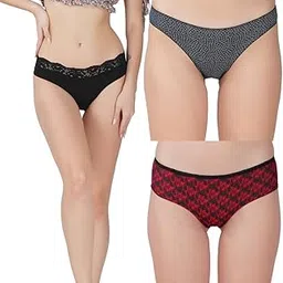 thread sutra Women?s Premium Cotton Panties | Antimicrobial & Breathable | Everyday Comfort with Amazing Fit | Soft Fabric Innerwear for All-Day Freshness & Hygiene | Bikini | Pack of 3 |-picture-46