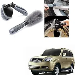 Auto Addict Combo Car Tyre Cleaner Wheel Tire Brush and Alloy Brush for Tata Sumo Grand-picture-21