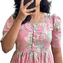 Women Western Rayon Floral Printed Gown | Stylish Tiered Midi/Maxi Dress for Party, Casual & Office Wear | Comfortable & Elegant Long Dress-image-4