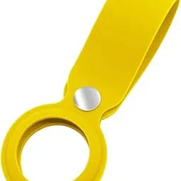OJOS Silicone Key Ring Holder Case Cover Compatible with Apple Airtag (Yellow)-picture-57