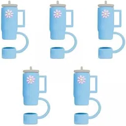 ATORSE 2x5Pcs Straw Cover Caps Compatible for 10mm Straws Dustproof Straw Tip Covers Blue-picture-15