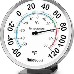 5” Indoor Outdoor Thermometer - Analog Thermometer gauges for Temperature Updated, Round Dial Metal Wall Thermometers Large Numbers for Home, Patio, Room, Greenhouse, Garage, Decorative-picture-32