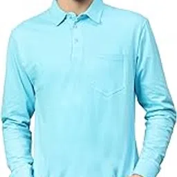 fleximaa Men's Cotton Polo Neck Full Sleeve T-Shirt with Pocket-picture-31