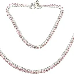 shree shobha collection Silver Anklet Payal For Womens Size - 10.5 inches-picture-21