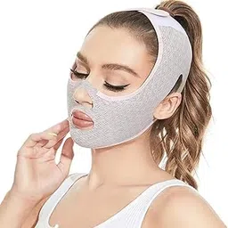 Double Chin Reducer Chin Strap Face Slimming Strap Face Slimmer Shaper for Women, Breathable Comfortable V Line Lifting Mask (44)-image-0